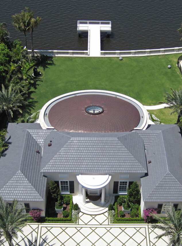 custom copper roof installed in palm beach