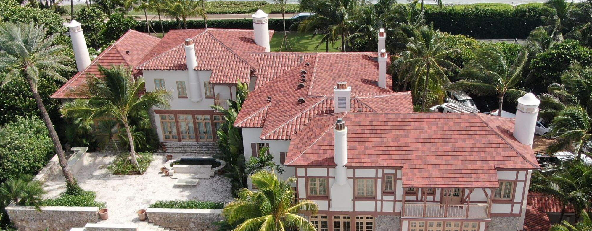 home with Ludowici roofing installed in palm beach