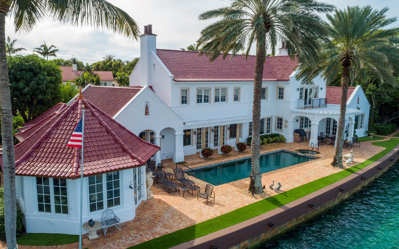 Glazed tile roofing system on beach house in south Florida