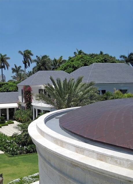 Round copper tile roofing system